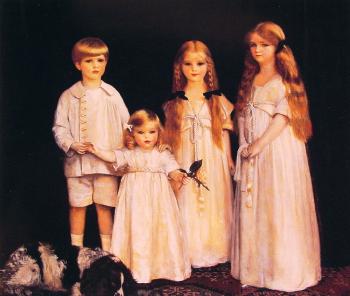 弗蘭尅 卡多根 考伯 Portrait of Fraunces Beatrice James and Synfye Children of James Christie